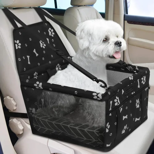 Vista 21 de Asiento de coche para perro, asiento elevador plegable para perro, impermeable, transpirable, bolsa de viaje Oxford para perros pequeños a medianos