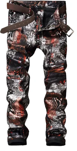 Vista 123 de Enrica Pantalones vaqueros estampados casuales para hombre