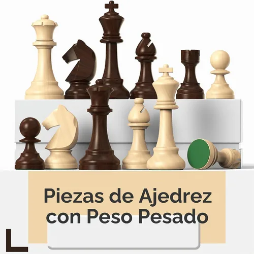Vista 5 de doowroodni Piezas de ajedrez de madera grandes de 3.75 pulgadas con rey de lujo Staunton de madera con 2 reinas extra para juego de mesa de ajedrez