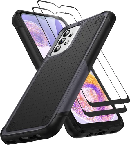 Vista 136 de Jeylly Compatible con Samsung Galaxy A22 5G Funda, Funda Samsung A22 5G con 2pcs protectores de pantalla de vidrio templado