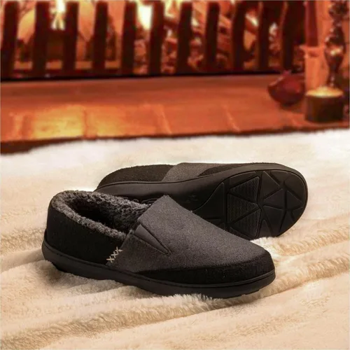 Vista 6 de Zigzagger Pantuflas de microgamuza esponjosas para hombre, estilo mocasín, para interior y exterior
