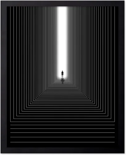 Vista 19 de Monem Art - Póster psicodélico – Impresión geométrica – Arte Trippy – Arte en blanco y negro – Arte abstracto – Arte moderno – Arte moderno – Arte