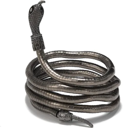 Vista 2 de Gargantilla de serpiente punk flexible ajustable, collar de envoltura flexible, multiusos, joyería Medusa Hollween para mujer