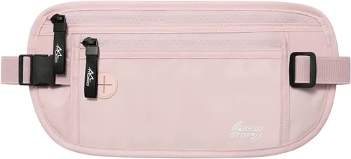 Vista 12 de MoKo Cinturón de dinero de viaje con bloqueo RFID, cartera oculta para Negro