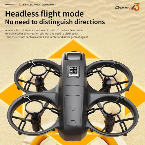 Vista 8 de Mini dron con doble cámara HD, protección de seguridad de hélice con 3 velocidades ajustables, modo sin cabeza, despegue/aterrizaje con una tecla