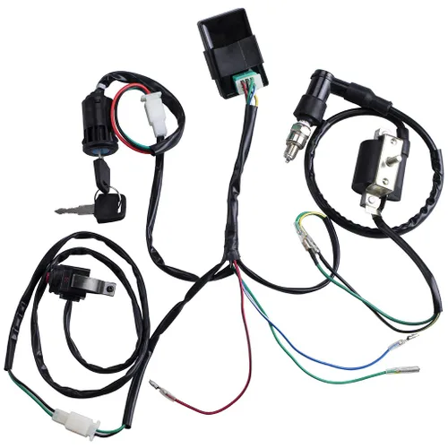 Vista 2 de Kit de arnés de cableado, interruptor de encendido, bobina de encendido, caja CDI, bujía para kit de reconstrucción para arranque de patada