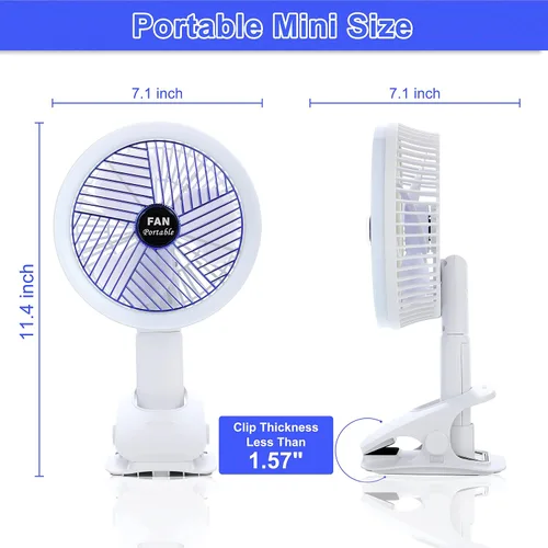 Vista 6 de Simple Deluxe Ventilador de clip para postes de cultivo de 6 pulgadas, ventilador de mono, ángulos de 90° ajustables manualmente, 15 W, control de 2