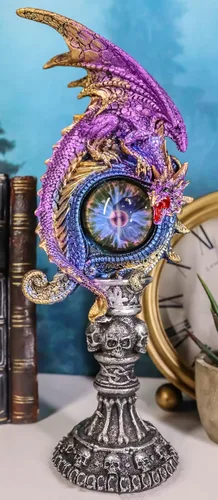 Vista 7 de Ebros - Figura de torre ocular con diseño de dragón en alquimia y cráneos de alquimia, figura de torre ocular como mazmorras y dragones, fantasía