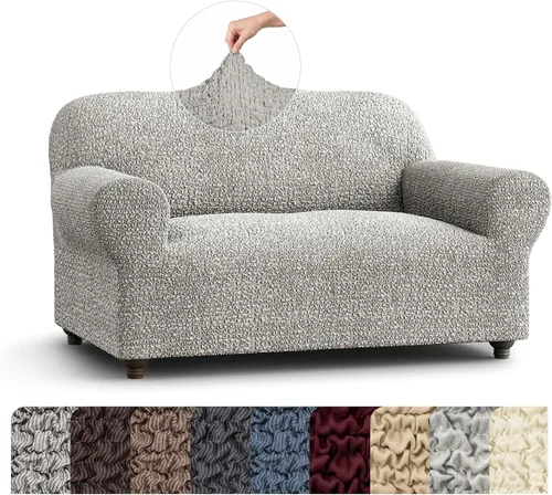 Vista 44 de PAULATO BY GA.I.CO. Funda elástica para sillón – Funda de sofá – Funda de sofá biplaza – Protector lavable de ajuste de forma de 1 pieza para Beige