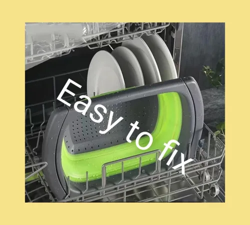 Vista 7 de Colador LP Colador plegable sobre el fregadero Coladores de verduras y frutas, coladores de 9 cuartos con asas extensibles, (verde)