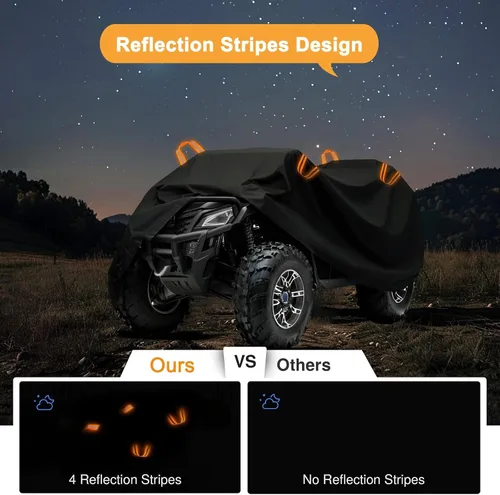 Vista 2 de Cubierta resistente para ATV 600D Oxford impermeable, protección UV para 4 ruedas/quad, protección para todo tipo de clima al aire libre