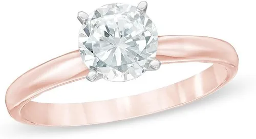 Vista 4 de Anillo de compromiso de 1.0 quilates con cuatro puntas con certificación IGI de diamantes hechos en laboratorio redondo en oro blanco de 14 k