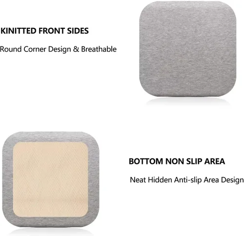 Vista 4 de Cojines de asiento para taburete de cocina, cojines de taburete de mostrador, cojín para silla de cocina antideslizante con parte inferior Gris