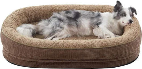 Vista 22 de JOEJOY Cama ortopédica para perros medianos, cama para mascotas de espuma viscoelástica con laterales de refuerzo, forro impermeable, funda