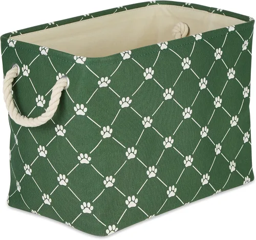 Vista 12 de Bone Dry Pet Storage Collection - Estampado de patas y huesos, rectángulo pequeño, 14 x 8 x 9 pulgadas, color negro