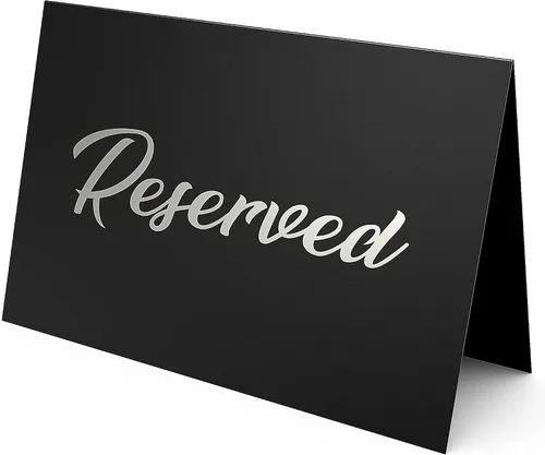 Vista 10 de Paquete de 10 letreros de mesa reservados negros para boda, cartulina de 3 x 4, letreros reservados para bodas, restaurantes, letreros reservados