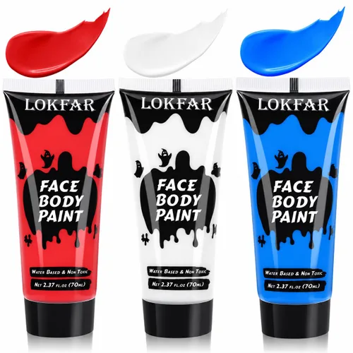 Vista 18 de Pintura corporal blanca para maquillaje de Halloween, crema a base de agua Blanco