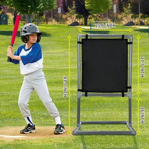 Vista 2 de Baseball Ball Strike Zone,Sangle Soppfy Pitching Net & Baseball Strike Zone Compatible with Softball Balls and Plastic Baseballs.Baseball Net Set Up