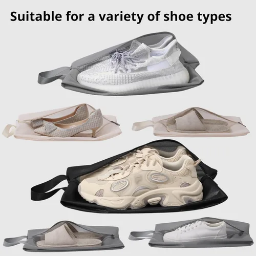 Vista 5 de tianzong Bolsas de zapatos para viajes, organizador de almacenamiento de zapatos resistente al agua con cremallera para hombres y mujeres, 31 negro