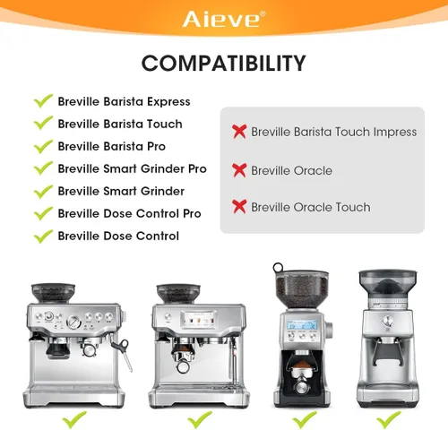 Vista 5 de AIEVE Fuelle de silicona compatible con Breville Barista Express, tolva de dosis única para máquina de café espresso Breville, gris
