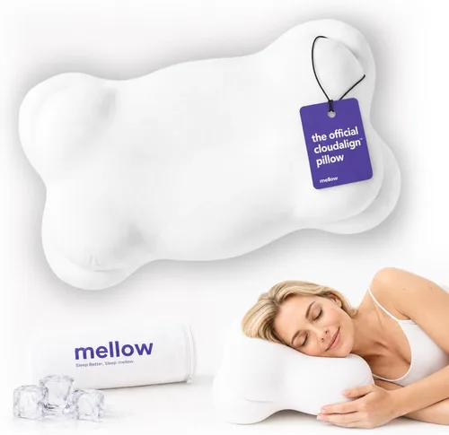 Vista 12 de Mellow Almohada Cloud Alignment – Soporte ergonómico para alineación de cuello y columna, doble altura, relleno ajustable, funda lavable a máquina