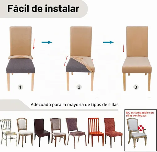 Vista 6 de Smiry - Fundas de terciopelo elásticas para sillas de comedor, juego de 2, ajuste suave, extraíbles, lavables, protector de silla de cocina Parsons
