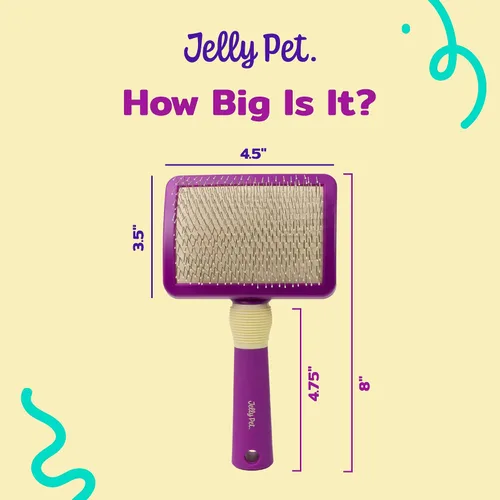Vista 8 de JELLY PET Cepillo giratorio deslizante, la cabeza del cepillo se mueve, suave pin slicker, protege la piel, evita la irritación, el cepillado sin