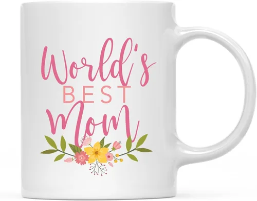 Vista 105 de Andaz Press Taza de café de 11 oz, regalo de broma de la mejor abbuela del mundo, diseño floral, paquete de 1