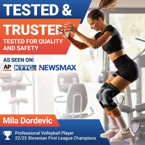 Vista 3 de DR. BRACE ELITE - Rodillera con Estabilizador de Talla (Paquete de 2) Rodillera para Mujeres y Hombres, Entrenamiento, Deportes, Manga de Compresión