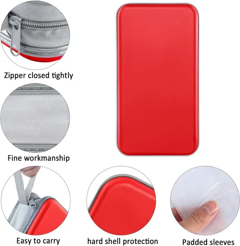 Vista 2 de Siveit Funda para CD, soporte para 80 CD/DVD, carteras para CD/DVD, estuches duros de plástico para CD/DVD, organizador de almacenamiento para Rojo