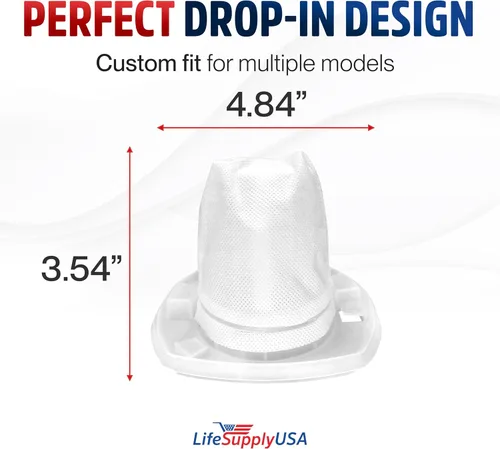 Vista 6 de Vasos de repuesto para filtro de vacío compatibles con aspiradoras Black & Decker VF110 Dustbuster, parte 90558113 de LifeSupplyUSA (paquete de 4)