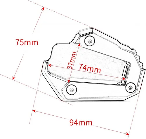 Vista 4 de Modeer Para Desert X 2022-2023 Placa de extensión de soporte CNC de motocicleta Soporte lateral Almohadilla desertx Desert-X Accesorios (negro)