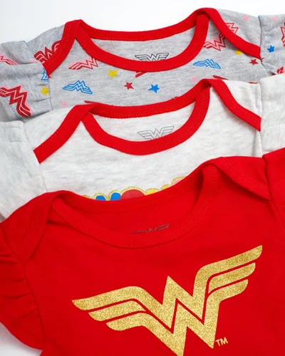 Vista 2 de Wonder Woman Conjunto de regalo de 3 unidades para bebé niña