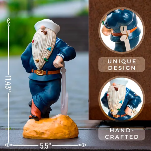 Vista 2 de Gnomo azul marino de 11.43 x 5.5 pulgadas, divertidos gnomos de jardín, decoraciones de gnomos para patio, decoración patriótica de jardín, regalos