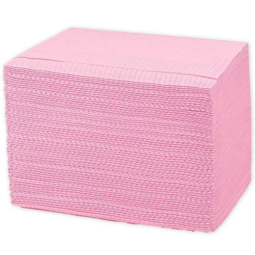 Vista 10 de 125 baberos dentales desechables para pacientes, 13 x 18 pulgadas, 3 capas impermeables para piercing, tatuaje, servilleta, babero de tejido
