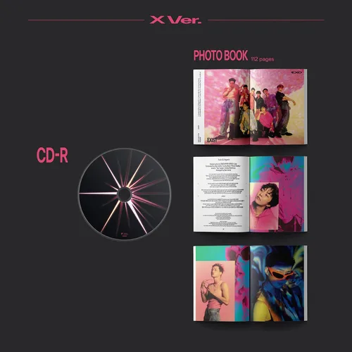 Vista 4 de EXO - 7th Album [EXIST] (Photo Book Ver. - X Ver.) Cover + Photo Book + Lenticular Card + Post Card + Photo Card + CD-R + Poster + 4 Extra Photocards