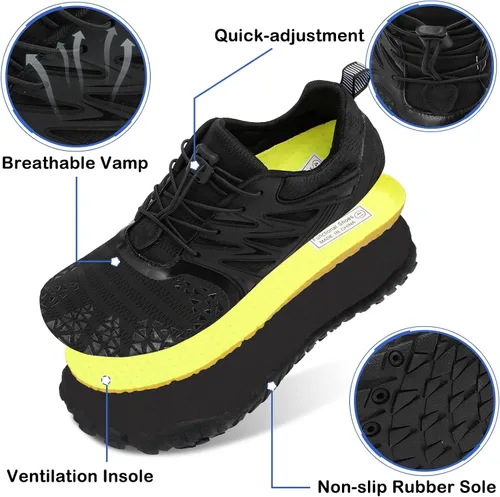 Vista 4 de Scurtain Unisex Mens Womens Athletic Hiking Water Shoes Quick Dry Barefoot Aqua Shoes Swim Shoes Beach Shoes with Drainage