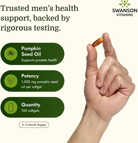 Vista 3 de Swanson, Aceite de semilla de calabaza, 1,000 mg, 100 cápsulas blandas