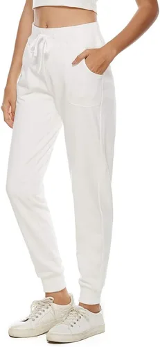 Vista 5 de AvaCostume Pantalones deportivos de algodón elástico para mujer con bolsillos