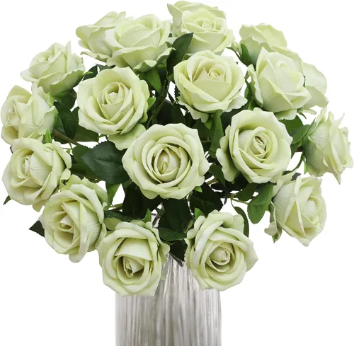 Vista 18 de Hawesome Rosas artificiales de seda – 12 piezas de rosas negras artificiales con tallos para decoración del hogar, boda, centro de mesa, hotel