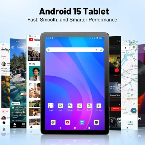 Vista 2 de Tablet Android, tabletas electrónicas Android 15, 16 GB de RAM, 128 GB ROM 1 TB Expand, Octa-Core, WiFi 5G, cámara de 13 MP+5MP, batería de 8000