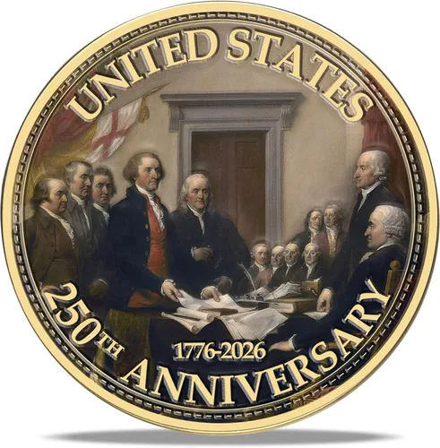Vista 13 de Medalla Conmemorativa del 250 Aniversario de EE. UU. - Mercancía de América 250 con Águila Americana y Bandera de EE. UU. 250 Años de Libertad