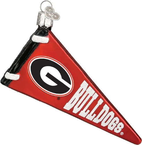 Vista 8 de Old World Christmas University of Georgia Hairy Dawg - Adorno de cristal soplado para árbol de Navidad, decoración navideña hecha a mano, colección