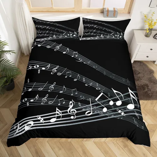 Vista 6 de Feelyou Juego de ropa de cama con patrón de sushi, funda de edredón de estilo japonés para niños, niñas, adolescentes, funda de edredón con temática