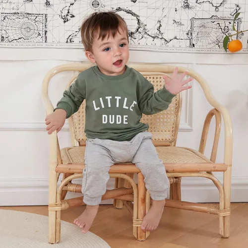 Vista 7 de Conjunto de ropa de 2 piezas para bebés y niños pequeños para otoño e invierno