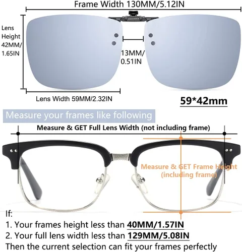 Vista 4 de CAXMAN Gafas de sol polarizadas con clip para hombres y mujeres, protección UV