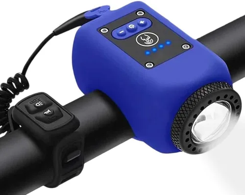 Vista 7 de Bocina de Bicicleta Eléctrica Luz de Bicicleta 2 en 1; Bocina de Bicicleta de 110 dB 5 Modos de Sonido con Batería Recargable Luz de Bicicleta