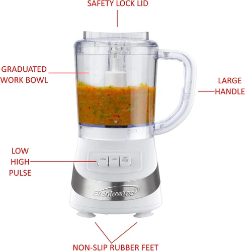 Vista 6 de Brentwood Appliances Procesadores de alimentos FP-549W de 3 tazas (blanco)