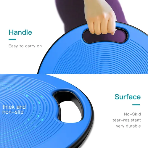Vista 2 de Wobble Balance Board, Exercise Balance Stability Trainer Portable Balance Board with Handle for Workout Core Trainer Physical Therapy & Gym No-Skid