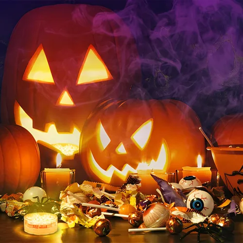 Vista 6 de Luces de calabaza para interior, 16 colores que cambian de Jack O Lantern, luces de linterna de JackoLantern a batería para calabazas al aire libre